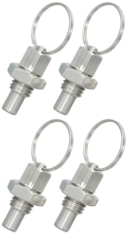 Perno di Posizionamento a Molla con Anello di Trazione in Acciaio Inox 4 Pezzi
