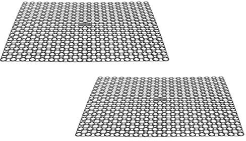 Whitefurze Set of 2 Plastic Reusable 40x35cm Sink Protecting Dish Drying Drainer Mat Washing (Grey)