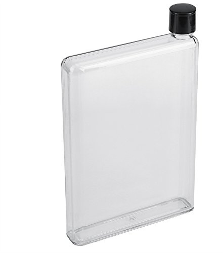 MAGT Bottiglia D'Acqua Piatta e Sottile, 750ml Piatto Portatile Riutilizzabile Trasparente Bottiglia D'acqua in Plastica Bottiglia D'acqua, Bianco