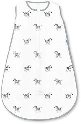 Amazing Baby Microfleece Sleeping Sack, Wearable Blanket with 2-way Zipper, Use after Swaddle Transition, Zebras, Soft Black, Large (12-18 mo)