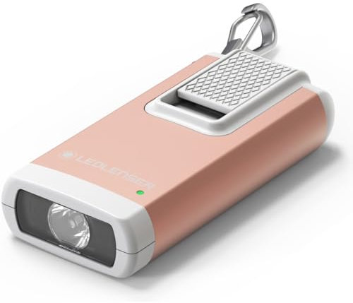 Ledlenser K6R Schlüsselbundleuchte, 400 Lumen, wiederaufladbar, mit USB-A -Schnittstelle, mit Rotlicht (Gold)