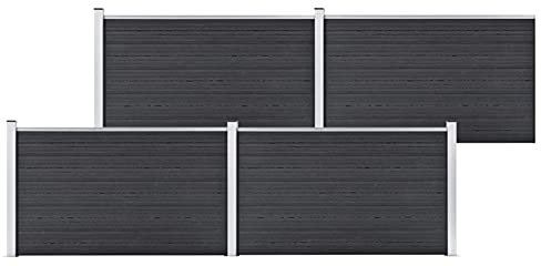 Tidyard trädgårdsstaket panelset trädgårdsbarriär bostadsstaket träplast kompositpanel staketbrädor WPC 699 x 106 cm grå