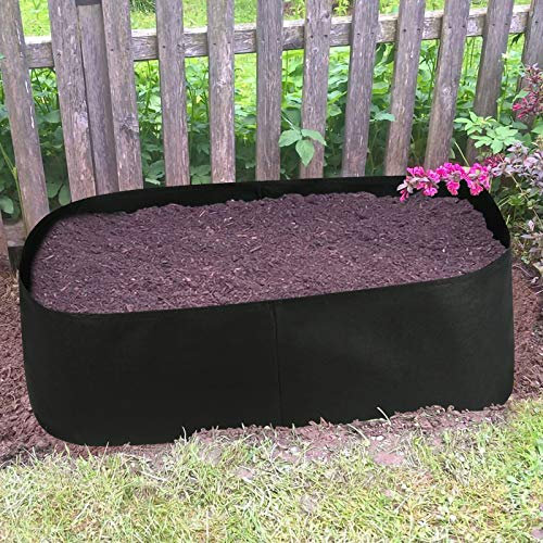 Goosacyon Hochbeet, 60 x 120 cm, geteiltes Gemüsebeet, Filz, Pflanzbeutel, rechteckig, für Pflanzen, Blumen, Obst, Kräuter, Gemüse