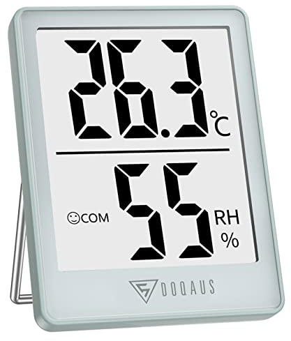 DOQAUS Thermometer Hygrometer Innen Digital Raumthermometer | Luftfeuchtigkeitsmesser mit Komfortanzeige, 5s Schnelle Aktualisierung, °C/°F, Magnet, Standfuß & Aufhängeloch, für Raumklima