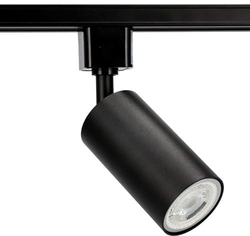 EDO Spot Monophasé System MEVA PRO Système de Rail 50 W Luminaires Intérieur sur Rail Orientable et Inclinable Railspot Système de Rails GU10 Rail Monophasé Éclairage de Plafond Plafonnier Noir