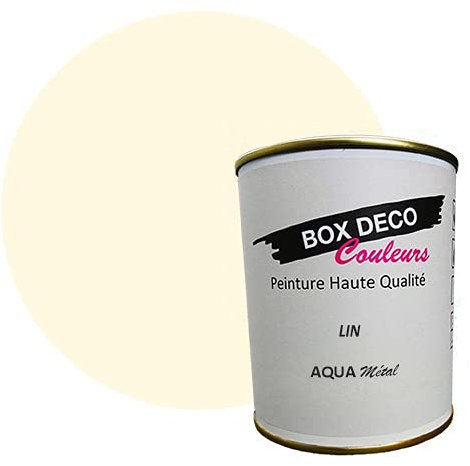 BOX DECO COULEURS Peinture meuble métal à base de laque acrylique aspect satin Aqua Métal - 750 ml / 7.5m², Beige Lin