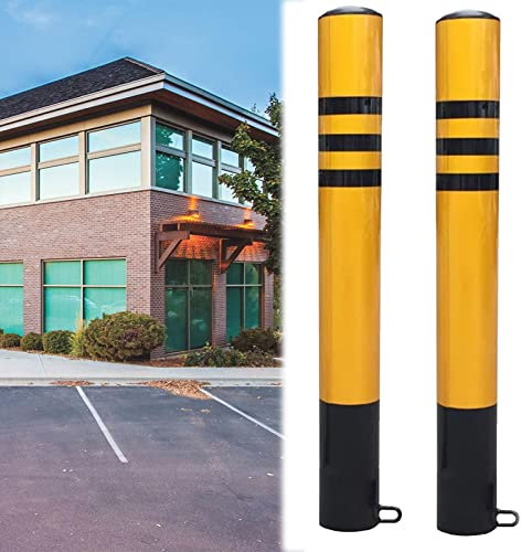 Oiyekntd Parkplatten für Auffahrt, reflektierende Poller für Auffahrt, 2PCS Edelstahl -Parkplatten Abnehmbar für industrielle, gewerbliche, Private Nutzung,114×1000mm
