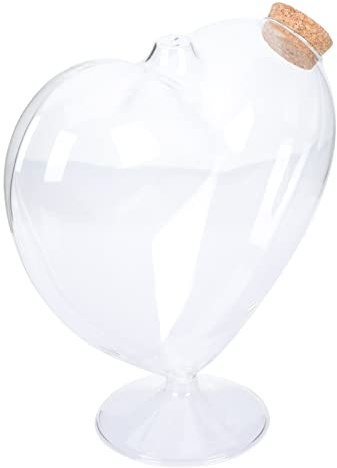 Bocal en verre en forme de cœur avec couvercle en liège Bouteilles décoratives vides Message Souvenir Bouteille de miel Sable Pot Terrarium Conteneur Pour DIY Mariage Vase