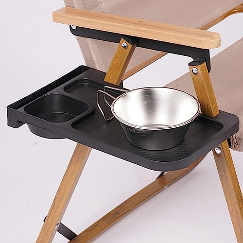 Stuhl Seite Ablageschale, Clip auf Beistelltisch, Clip On Camping Stuhl Beistelltisch für Camping Faltbarer Aluminiumlegierung Stuhl, Schwarz