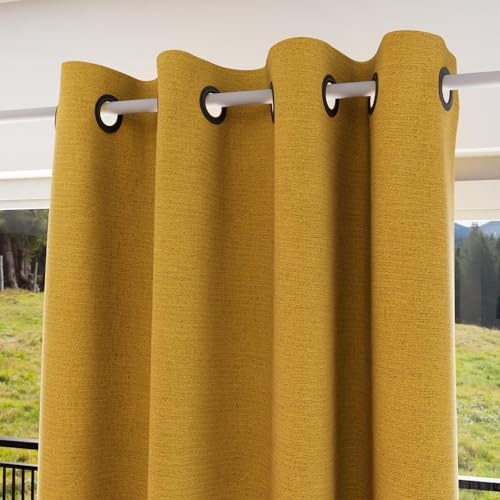 Soleil d'ocre, Tenda con occhielli isolante e 100% oscurante, 135 x 180 cm, Eclipse Senape