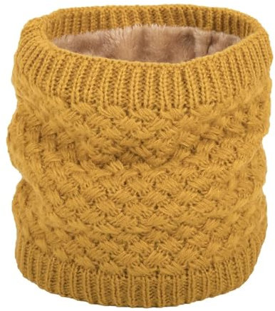 Winter-Strickschal FüR MäNner Damen Herren Winter Halswärmer Gamasche Doppellagig gefüttert Dicker Strick Kreis Schal Winddicht Mode Weicher Thermo-Halsschal Schal Herren (Color : Yellow)