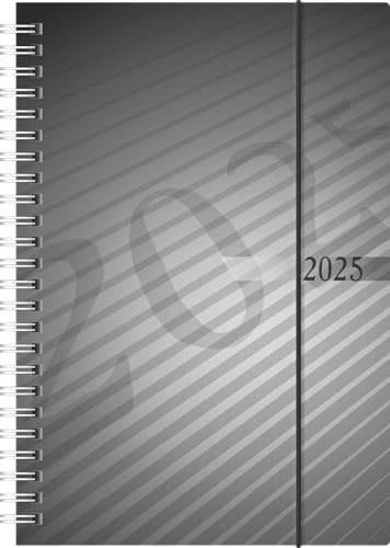 rido/idé Buchkalender Modell futura 2 (2025), 2 Seiten = 1 Woche, A5, 160 Seiten, PP-Einband, anthrazit