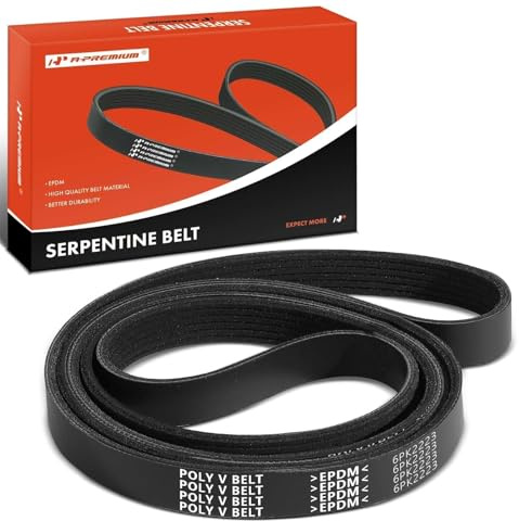 A-Premium 87.53 In Serpentine Belt Fit For Chevy, Ford, GMC, Jeep, Dodge, Cadillac, Hyundai, Mercedes-Benz, Mazda & More - Silverado 1500, Tahoe, Explorer, Mustang, Sierra 1500, Yukon, Cherokee, Ram