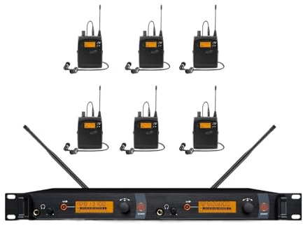 WESLNN 6 Uds Receptores En El Oído Monitor Profesional UHF Inalámbrico En La Oreja Auriculares Monitor Sistema De Monitoreo De Escenario(572-603)