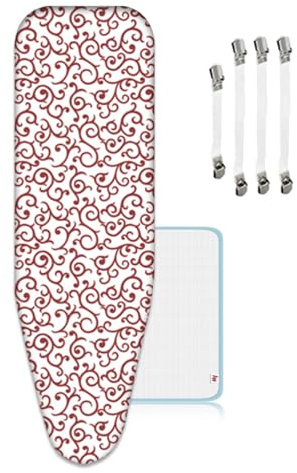 Bügelbrettbezug für Dampfbügelstation, 150x60cm Bügelbrettbezüge, Komfortables und Schnelleres Bügeln, mit Clips und Bügeltuch