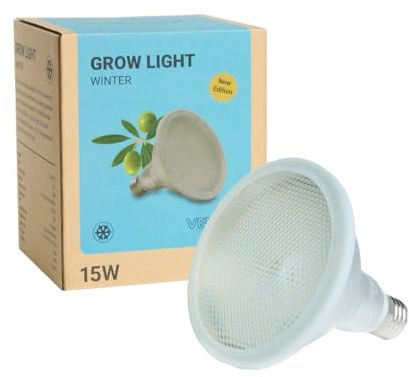 Venso EcoSolutions GrowLight Winter E27 LED Pflanzenlampe 15W 140°, Venso Ecosolutions Vollspektrum LED Überwinterungslampe, LED Birne,