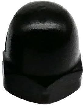 Queenbox 1 Pieza M12-1,75 mm Tuercas ciegas hexagonales de Acero Inoxidable Negras con Cabeza de cúpula Tapas de Tuercas de Bellota para Tapa de Pernos