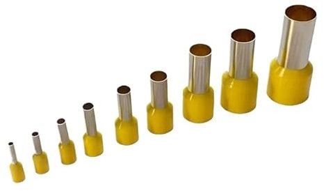 DSZUJTYROP 100PCS 1.5mm²~50mm²#22~#1 Insulated Ferrules Cable Lug Single Wire Connector Crimp Terminal End Block E Models(13,E35-16)
