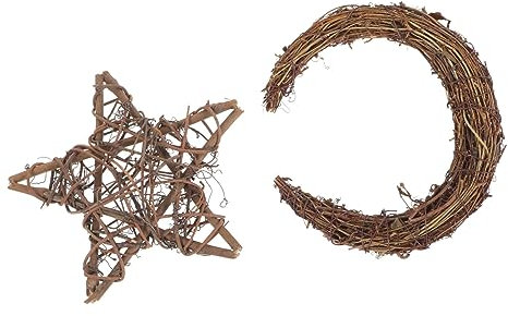 CHILDWEET 2stücke Natürlicher Rattan Kranz DIY Bastelkränze Stabiler Weidenring Für Weihnachtsdekoration Tür Wanddeko Festlicher Adventskranz Gestalten