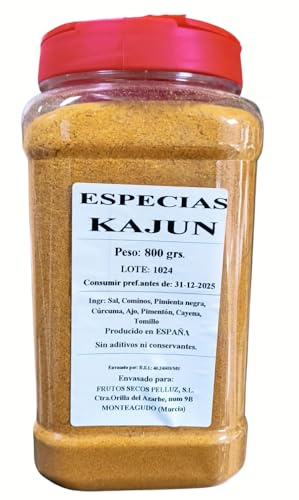 Especias Kajun 800 gr - cajun - Condimento para sazonar - Pelluz
