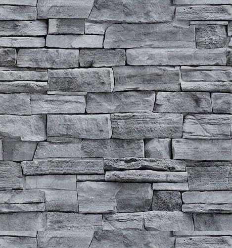 xupingjiti Self-Adhesive Brick Wall Paper Vintage Stone Look Wall Sticker 44 cm x 1000 cm Self-Adhesive Film for Kitchen Windowsill