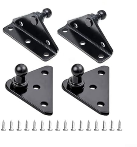 Juego de soportes de montaje de perno de bola de 10 mm, kit de soporte de capó, para amortiguadores de gas, soportes de resorte, 4 soportes tipo L y forma plana con tornillos