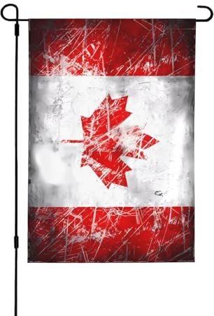 Bandiera del Canada retrò stampa su entrambi i lati bandiera da giardino – a prova di sbiadimento festivo appeso striscione, per decorazione cortile cartello di benvenuto 71,1 x 101,6 cm