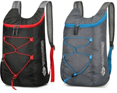 KSQLXHPI 2pcs Ultra Lightweight Foldable Backpack，Water Resistant Travel Rucksack，Durable and Compact for Outdoor Sports Camping Hiking Biking Climbing and Walking