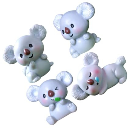Gogogmee Figurines Miniatures de Koala en Résine de 4 Pièces Finition Soignée, Décorations Uniques pour Micro Paysage et Jardin Décoratif