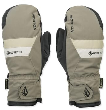 Volcom Herren Stay Dry Gore-Tex Snowboard-Handschuhe, wasserdicht, isoliert, griffige Handfläche, Militär, Größe M