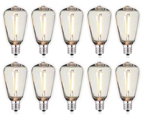 Plastic ST38 LED Light Bulb,E12 1W Shatterproof LED Filament Bulbs Waterproof Street Garland Outdoor Replacement Bulbs