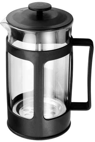 350ml Cafetiere, 1 Cups French Coffee Press, Small Cafetiere, Coffee Press for Ground Coffee, Caffettiera With 3 Level Filtration, Heat Borosilicate Glass Caffettiere For CoffeeLovers(SIZE:8*15cm)