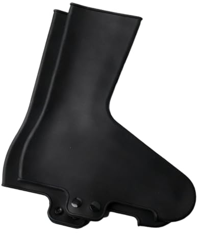 FashionCha Cubierta de Zapatos Ciclismo Silicona para Bicicleta Impermeable con Doble Fila de Botones Protección Contra y Viento Adecuada para Hombres, Black S