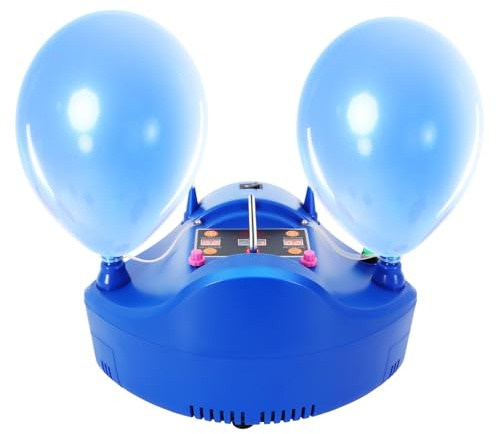 Elektrisk ballongpump, 1 200 W ballongfläkt med tidsinställning och fotpedal, elektrisk ballongblåsare med 2 munstycken, 3–3,5 PSI 500 l/min för 12 cm runda ballonger, festdekorationer