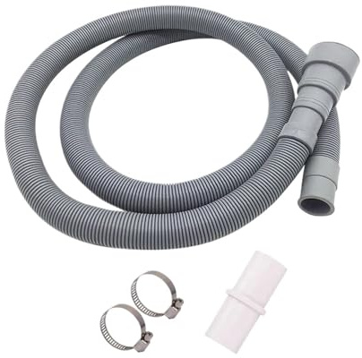 70/150/200cm Drain Pipe Washing Machine Dishwasher Waste Hose Extension Compatible With Clamps Set Wash Accesories(150CM)