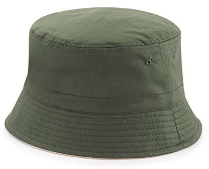 Beechfield Unisex Wendehut Gr. Small, Oliv/Stein