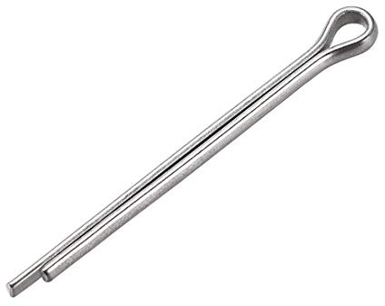 sourcing map 30Stk. Geteilter Splint 3mm x 40mm 304 Edelstahl 2 Zinken Schlüssel Silber