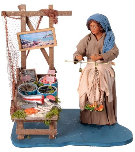 Holyart Poissonnière et Balance Mouvement crèche 24 cm Naples
