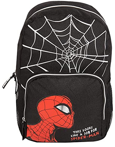 Popgear Boy's Marvel Comics Spiderman Web Head Boys Backpack | Official Merchandise Luggage Kids Luggage, Black, One Size UK