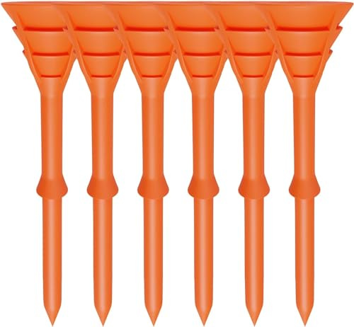 LOVMEAD Golf Tees 83mm Langlebigem Kunststoff 50/100 Stück, Golftees Kunststoff Lang Orange Weiß Blau Schwarz Grün, Professional Unzerbrechliche Golf Tees Plastik