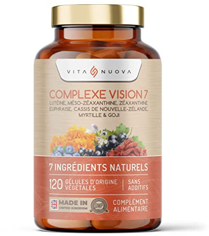 Complément alimentaire pour les yeux - 120 capsules - Contient de la lutéine, zéaxanthine, myrtille, baies de goji et euphrasie - Fabriqué UK (120 Capsules - Bouteille)