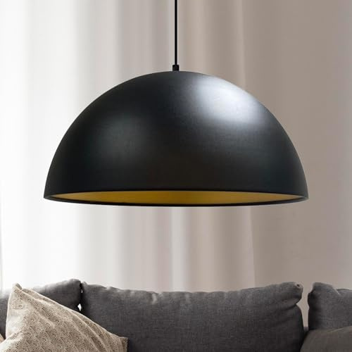 bamyum Lipeo Lampada a Sospensione Soggiorno Ø40 cm E27 Lampada da Pranzo in Metallo Decorativa Cucina Moderna Nero