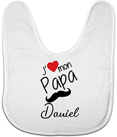 LolaPix Bavoir Maman. Bavoir Personnalisé au Prénom. Père, Papa. Bébé, Garçon, Fille. Bavoir Bébé Fermeture Velcro. Cadeaux Personnalisés. Différentes Couleurs. Divers Modèles. J'AIME MON PAPA