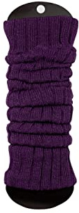 Ateena Scaldamuscoli Lunghi in Maglia di Lana per Donne e Ragazze, Scaldamuscoli Alle Caviglie, Calzini Alti al Ginocchio Senza Piedi, Circonferenza Max dei Polpacci– 40cm Lunghezza- 60cm, Viola scuro