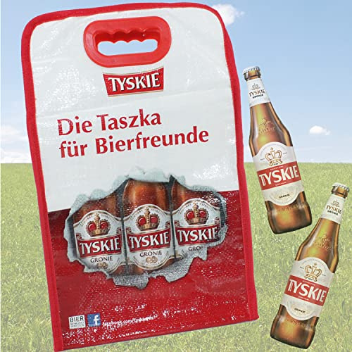 QMBasic - KÜHLTASCHE für TYSKIE Bier | Faltbare Thermo- oder Isoliertasche für echte Bierfans