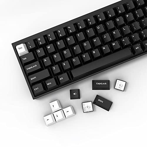 XVX WOB Keycaps 168 Tasten, Double Shot PBT Custom Keycap Set, Minimalistischer Stil Weiß auf Schwarz Tastenkappen, Cherry Profile Keycaps für Cherry Gateron MX Switches Mechanische Tastatur