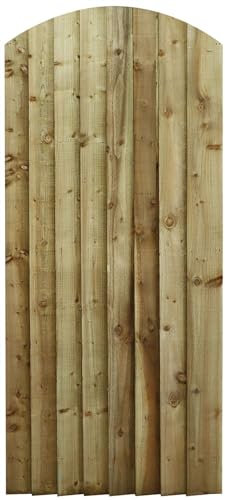 Made to Measure 6ft Wooden Garden Gate, Custom Feather Edge Semi-Braced Arch Top Treated Timber Door for Outdoor Pathway Home Access, MAX 180cm High x MAX 75cm Wide