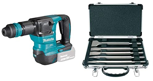 Makita DHK180Z Akku-Meisselhammer 18 V (ohne Akku, ohne Ladegerät) & D-16368 Meissel-Set SDS-PLUS