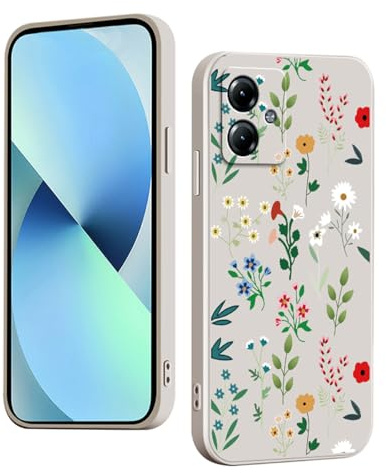 YUXING Funda para Motorola Moto G14 Silicona - Moda Lindo Patrón Diseño Delgado Carcasa, Antichoque, Antideslizante, Elegante, Protección Totaly Resistente (Floral,White)