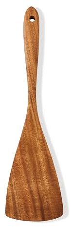Jilla-hla Wooden Spatula Nonstick Turner Acacia Wood, Long Handle Flat Frying Spatulas Handmade for Kitchen Gifts, Ideal Cookware Utensils for Cooking Eggs, Fish, Pancakes